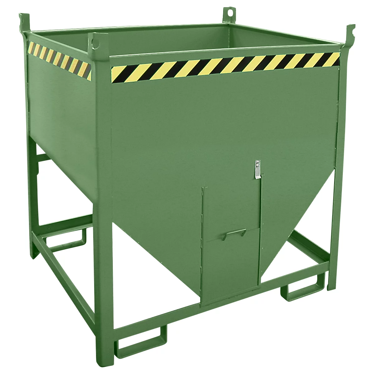 Bauer Silobehälter SGS 75, mit Schieberverschluss, L 1000 x B 1200 x H 1260 mm, 0,75 m³, bis 1000 kg, Stahl, Resedagrün