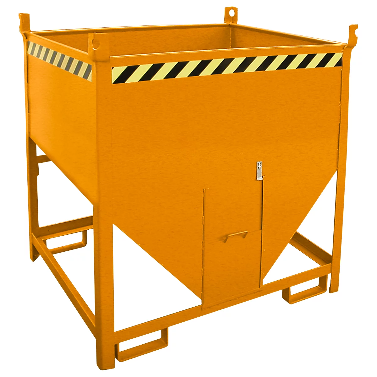 Bauer silocontainer SGS 75, met schuifpoort, L 1000 x B 1200 x H 1260 mm, 0,75 m³, tot 1000 kg, staal, geel-oranje