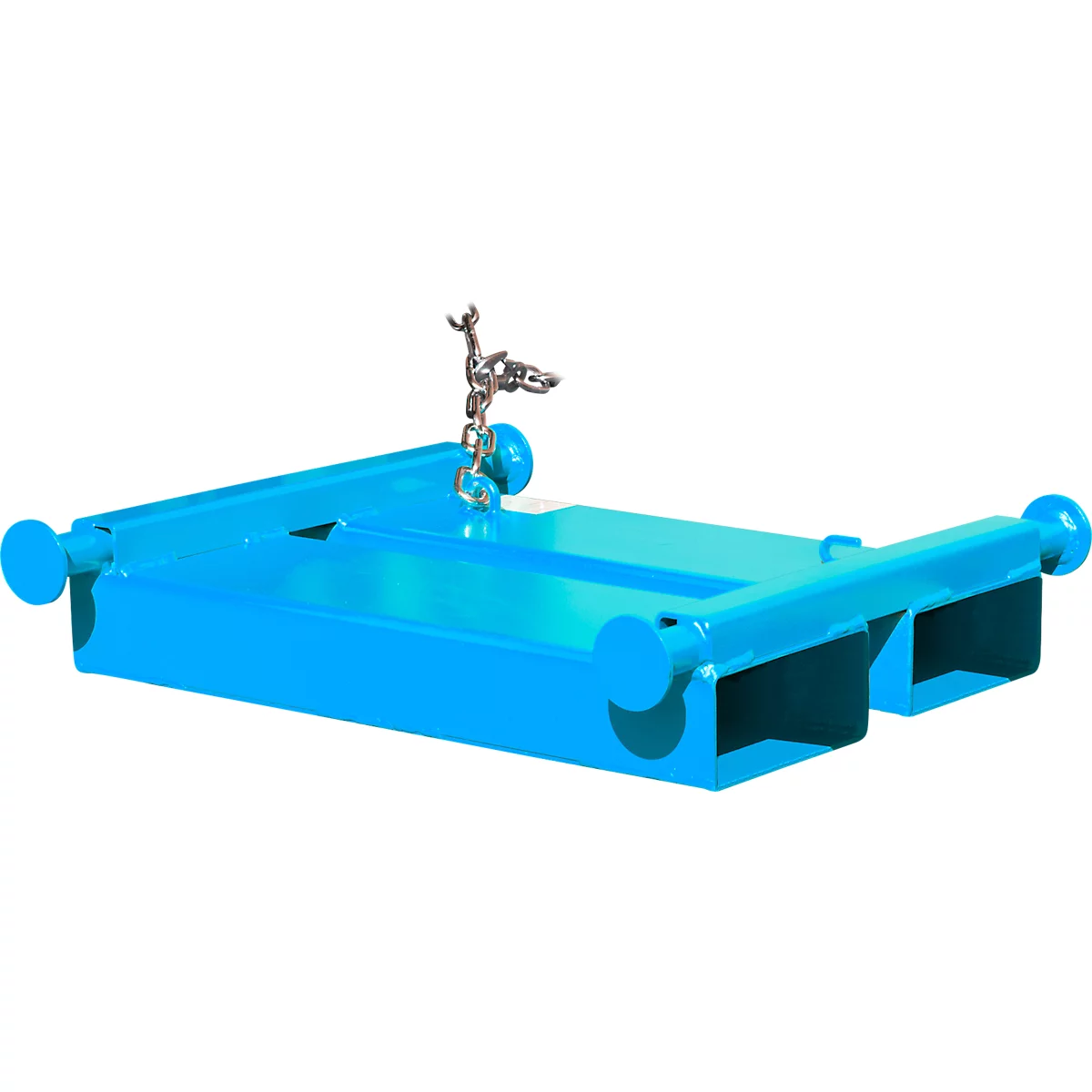 Bauer Traverse pour big bags TBB-E, pour chariot élévateur, L 650 x l 610 x H 145 mm, jusqu'à 1000 kg, acier, bleu clair