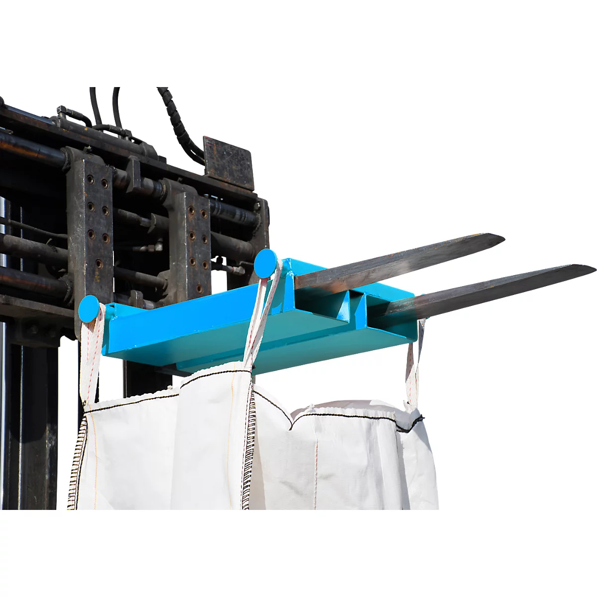 Bauer Traverse pour big bags TBB-E, pour chariot élévateur, L 650 x l 610 x H 145 mm, jusqu'à 1000 kg, acier, bleu clair