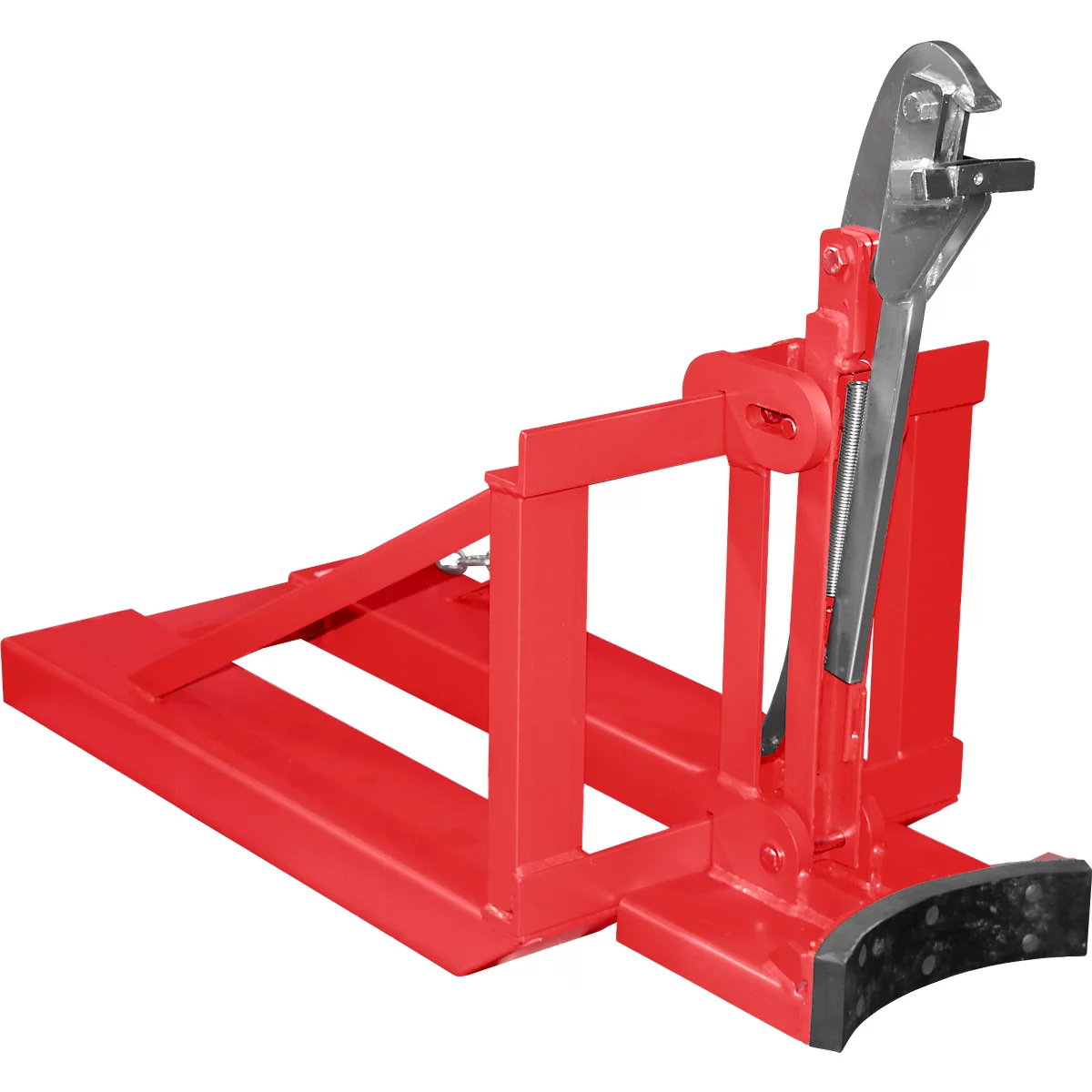 Bauer vatenheffer RS-I/91, voor vorkheftruck, 1 x 200/220 l vaten, L 1295 x B 585 x H 925 mm, tot 800 kg, staal, vuurrood