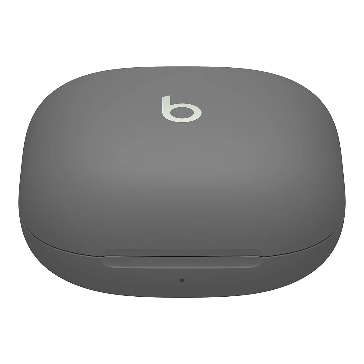Graues Beats-Case mit weiÃŸem 'b' Logo.