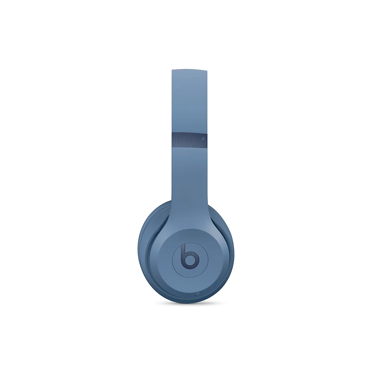 Blaue KopfhÃ¶rer, Seitenansicht, mit Beats-Logo.