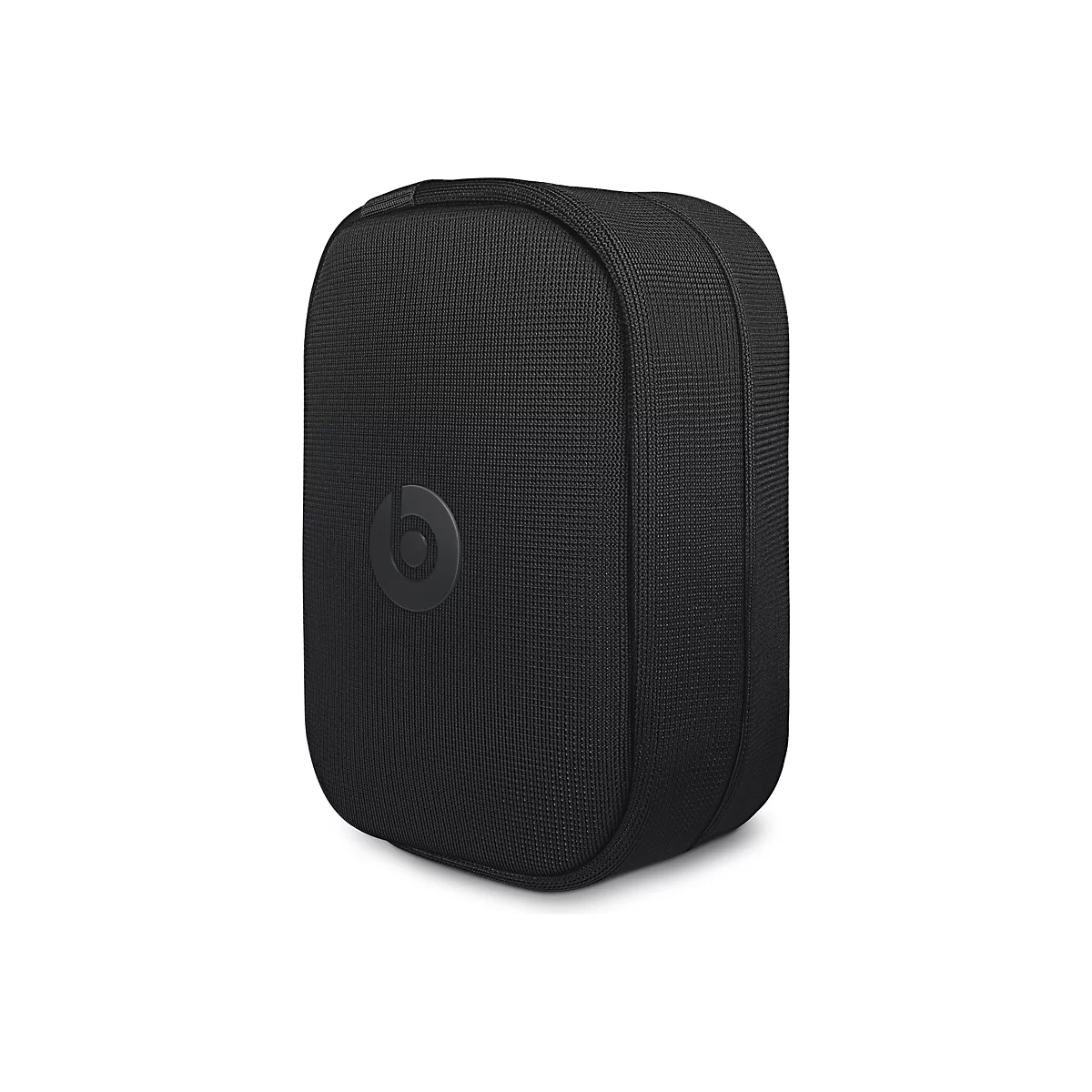 Schwarzes, ovales Etui mit Beats-Logo. Die OberflÃ¤che hat eine feine Textur.