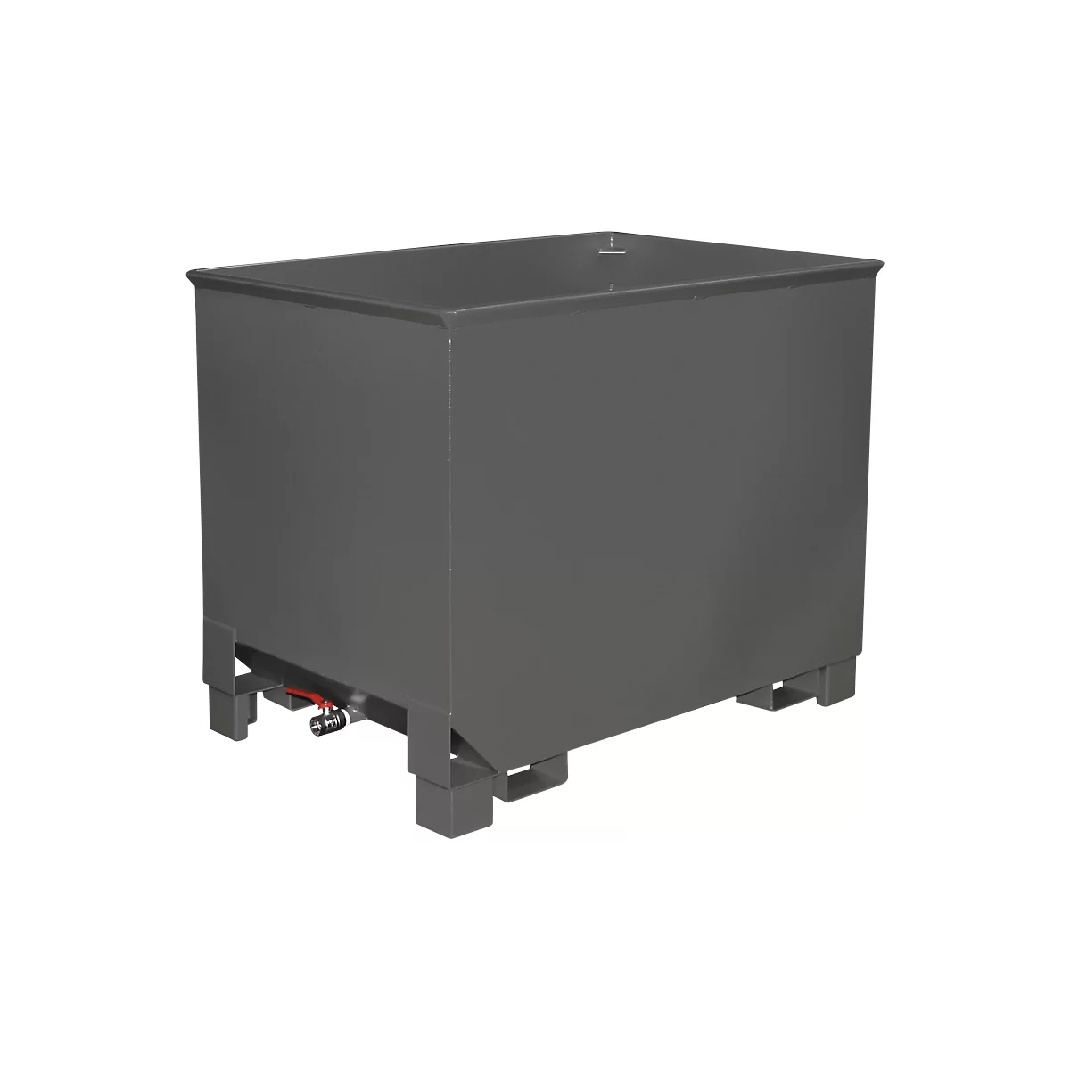 Behälter für Routenzüge Typ CS 80, 3-fach stapelbar, Inhalt 0,8 m³, bis 1000 kg, mausgrau RAL 7005