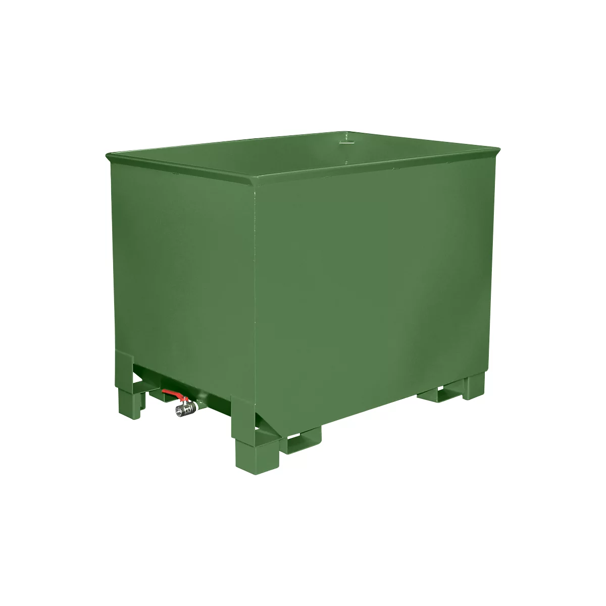 Behälter für Routenzüge Typ CS 80, 3-fach stapelbar, Inhalt 0,8 m³, bis 1000 kg, resedagrün RAL 6011