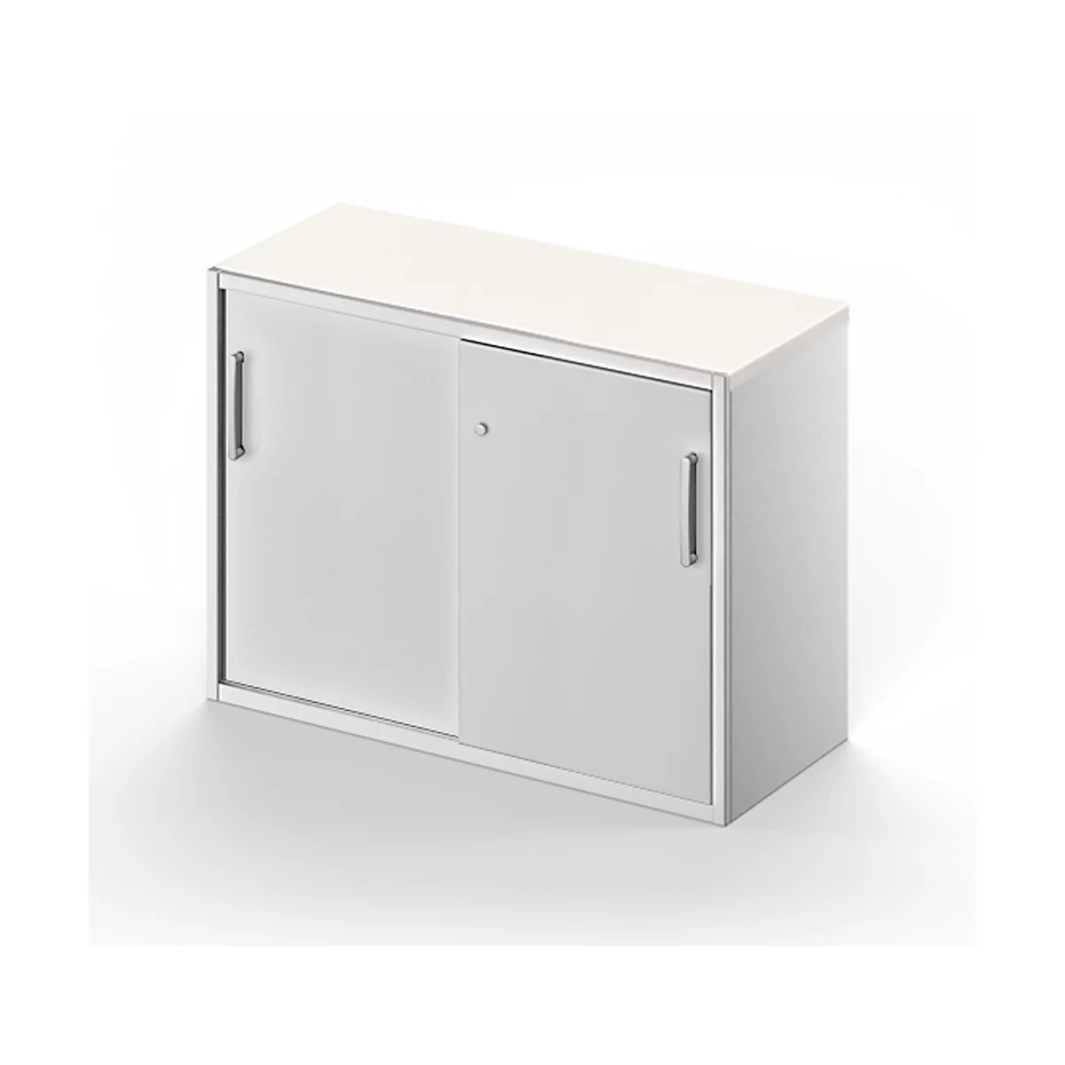 Beistellschrank TETRIS SOLID, 2 OH, in Schreibtischhöhe, B 1000 mm, 25 mm Abdeckplatte, weiß