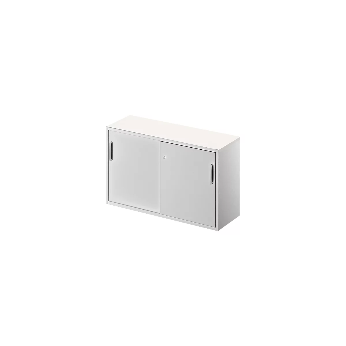 Beistellschrank TETRIS SOLID, 2 OH, in Schreibtischhöhe, B 1200 mm, 25 mm Abdeckplatte, weiß