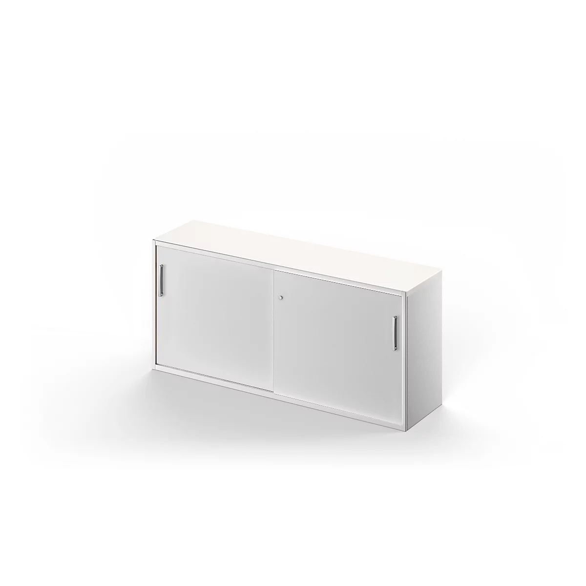 Beistellschrank TETRIS SOLID, 2 OH, in Schreibtischhöhe, B 1600 mm, 25 mm Abdeckplatte, weiß
