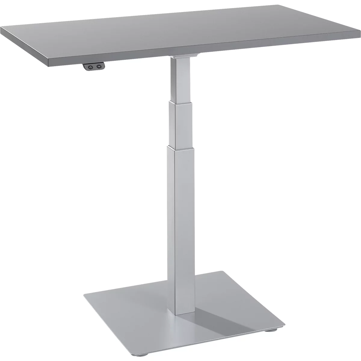 Beistelltisch Set Up, elektrisch höhenverstellbar, Monosäule, B 1000 x T 600 x H 635-1285 mm, graphit/weißalu