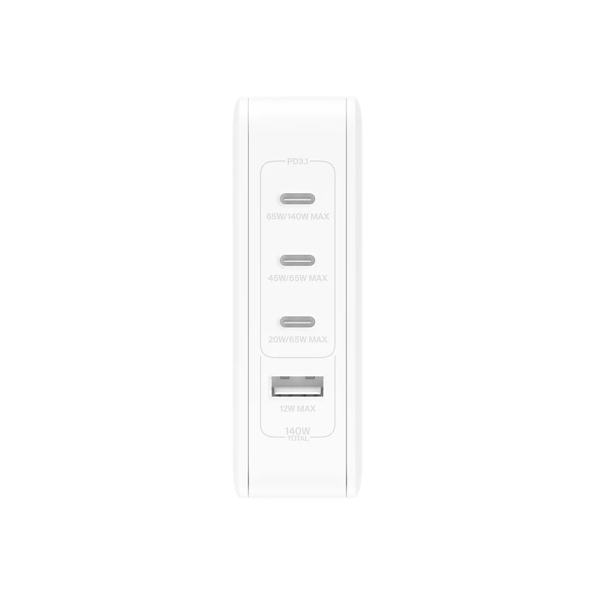 Belkin BoostCharge Pro - Netzteil - GaN-Technologie - 140 Watt - Fast Charge, Power Delivery 3.1 - 4 Ausgabeanschlussstellen (3 x USB-C, USB)