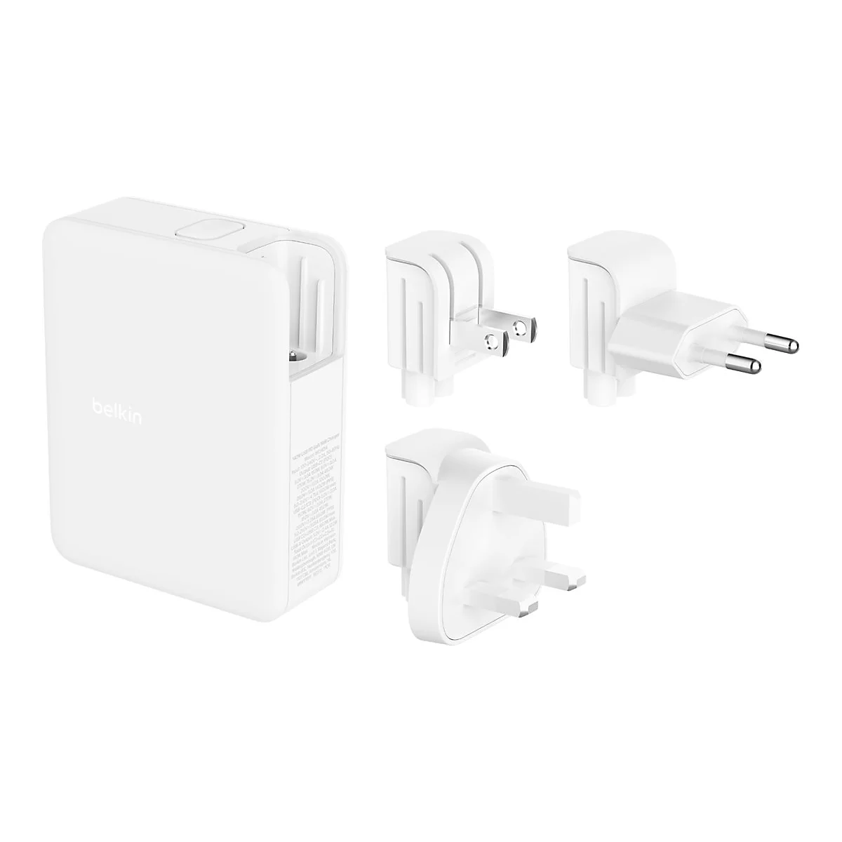 Belkin BoostCharge Pro - Netzteil - GaN-Technologie - 140 Watt - Fast Charge, Power Delivery 3.1 - 4 Ausgabeanschlussstellen (3 x USB-C, USB)