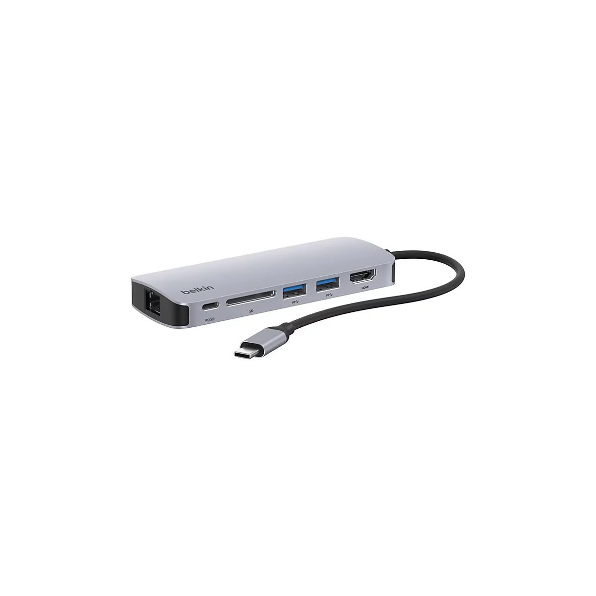 Belkin CONNECT USB-C 6-in-1 Multiport Adapter - Dockingstation - USB-C - HDMI - 1GbE