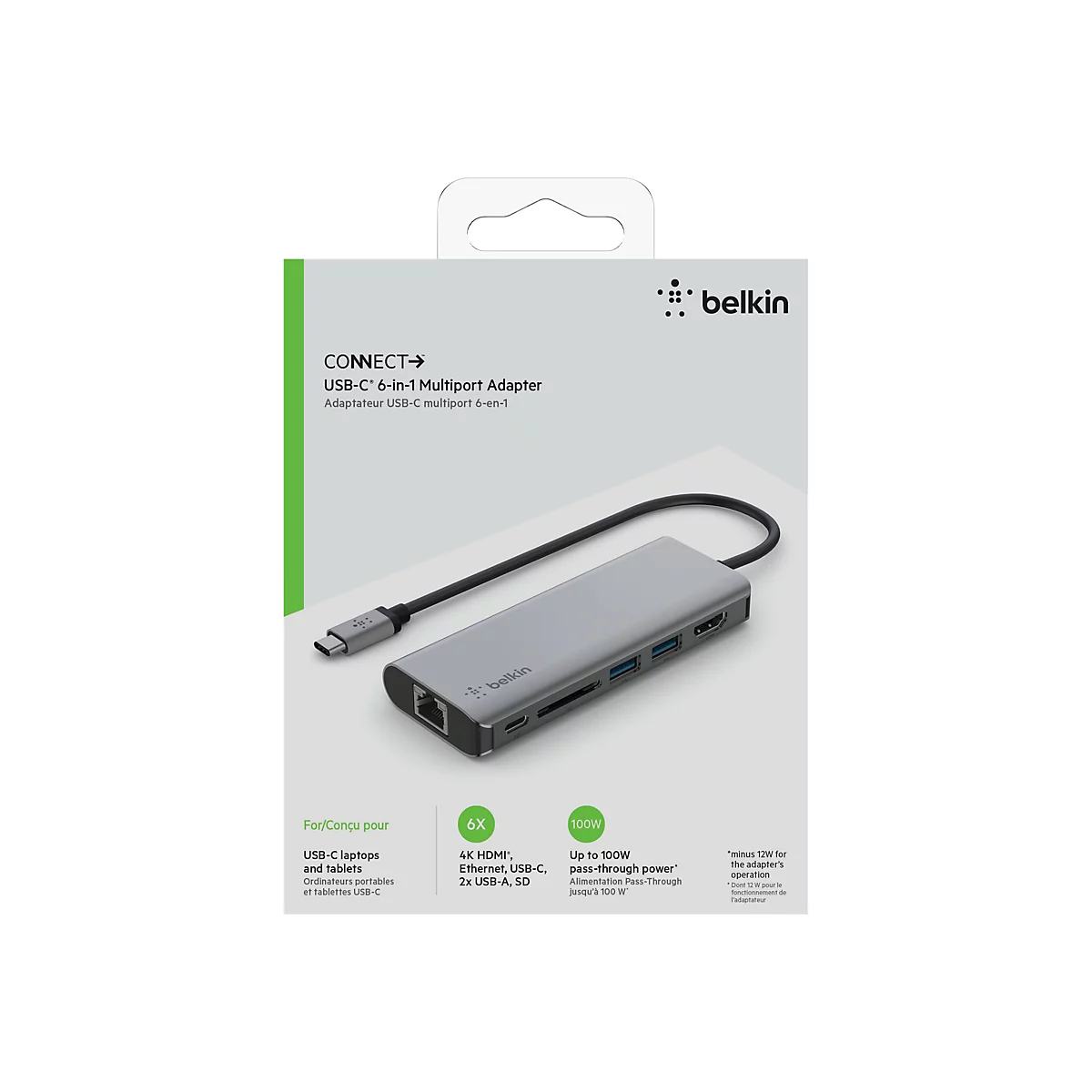 Belkin CONNECT USB-C 6-in-1 Multiport Adapter - Dockingstation - USB-C - HDMI - 1GbE