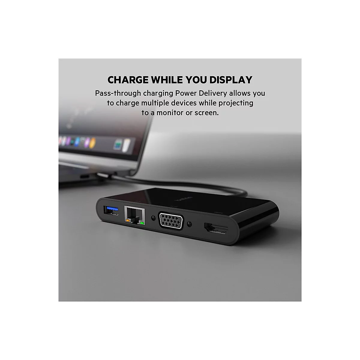Belkin Multimedia- und Ladeadapter - USB-C - VGA, HDMI - GigE