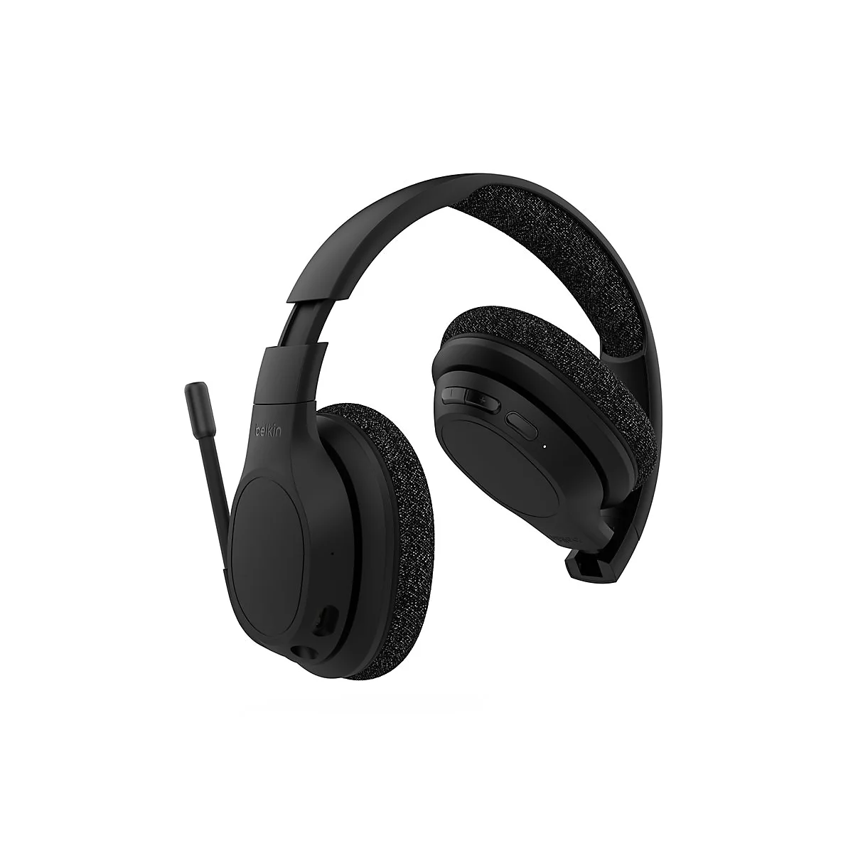 Belkin SoundForm Adapt - Kopfhörer mit Mikrofon - ohrumschließend - Bluetooth - kabellos, kabelgebunden - USB-C, 3,5 mm Stecker