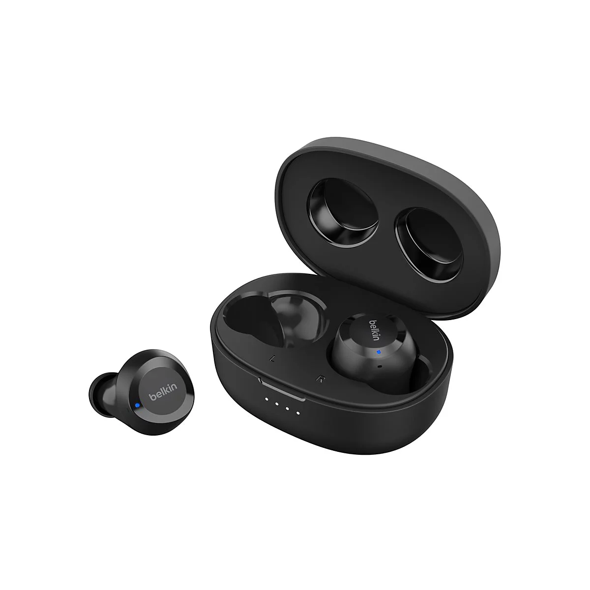 Belkin SoundForm Bolt - True Wireless-Kopfhörer mit Mikrofon - im Ohr - Bluetooth - Schwarz - für Apple iPhone 14, 14 Plus, 14 Pro, 14 Pro Max; Samsung Galaxy S22 5G, S22 Ultra 5G, S22+ 5G