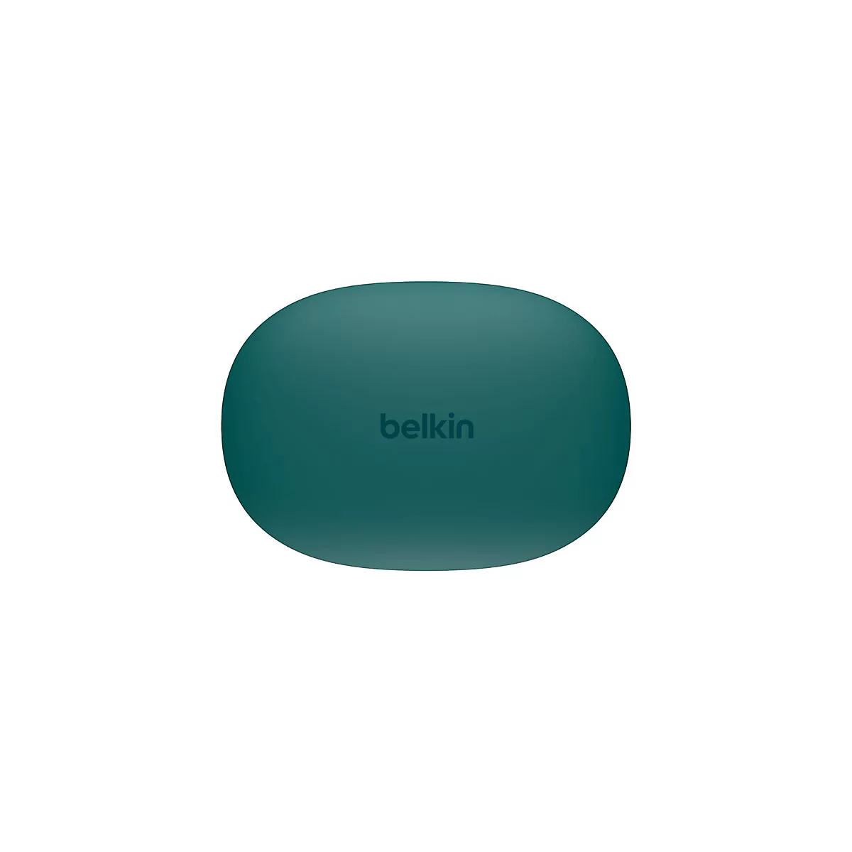 Ovale, smaragdgrüne Ladebox, Belkin Schriftzug.