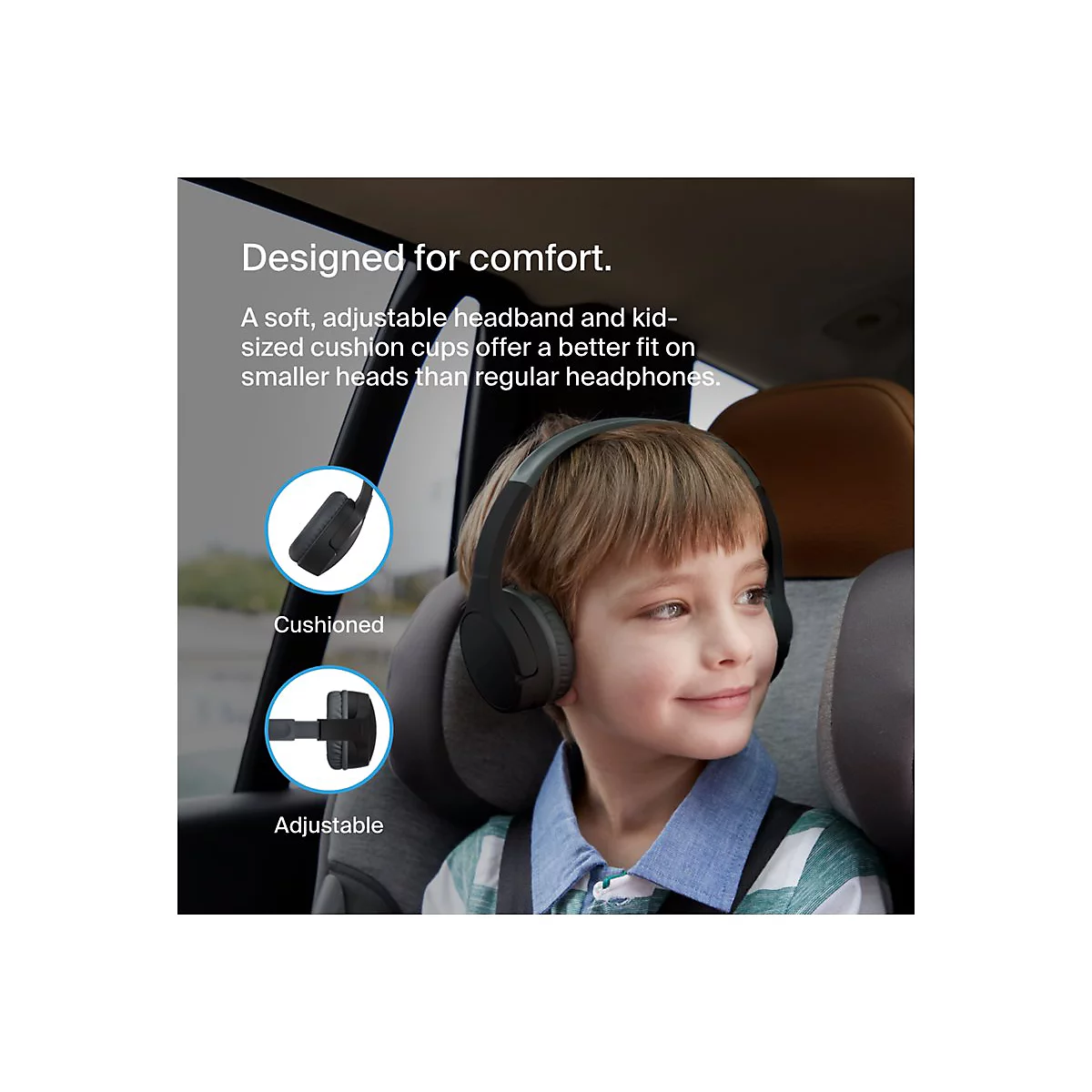 Belkin SoundForm Mini - Kopfhörer mit Mikrofon - On-Ear - Bluetooth - kabellos, kabelgebunden - 3,5 mm Stecker