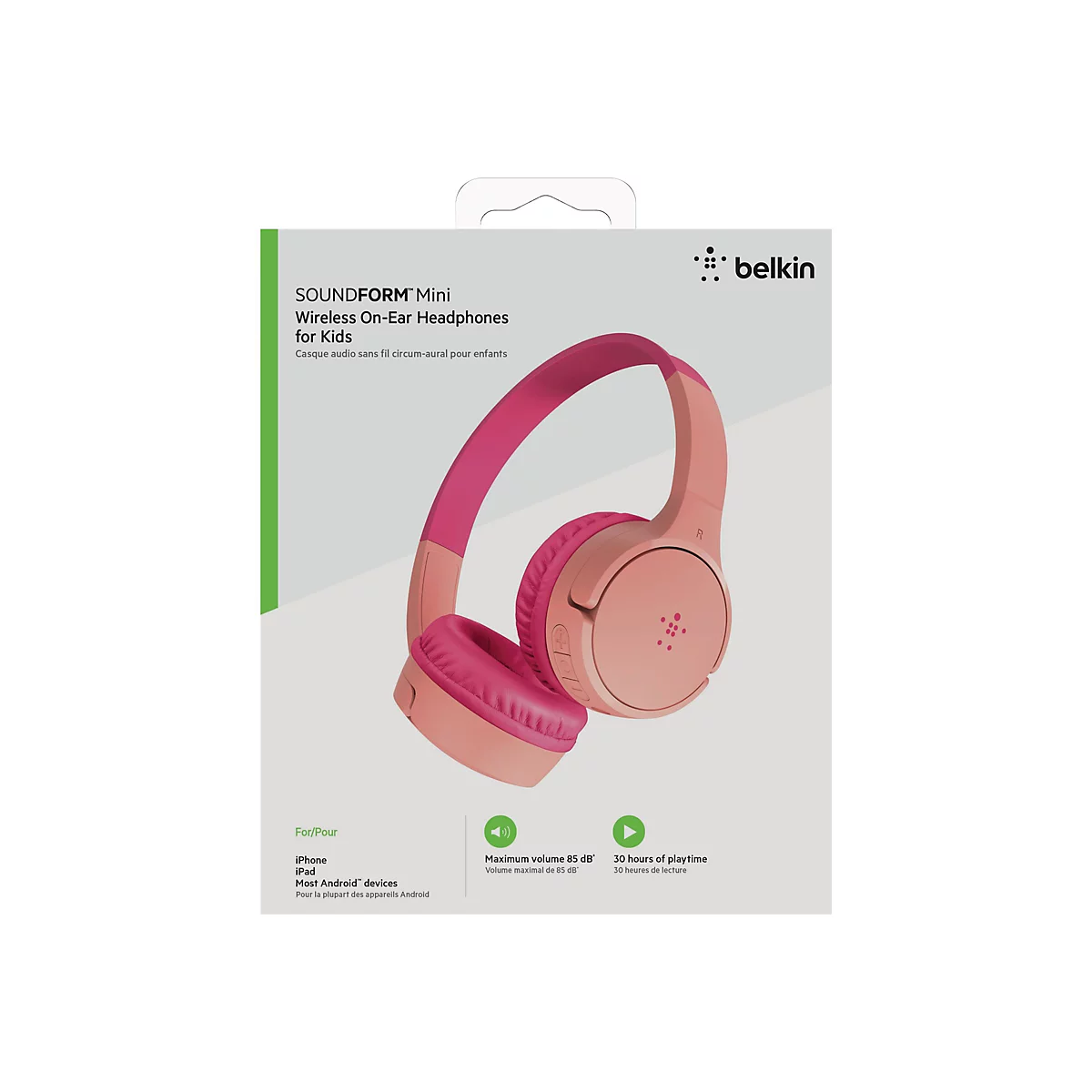 Belkin SoundForm Mini - Kopfhörer mit Mikrofon - On-Ear - Bluetooth - kabellos, kabelgebunden - 3,5 mm Stecker