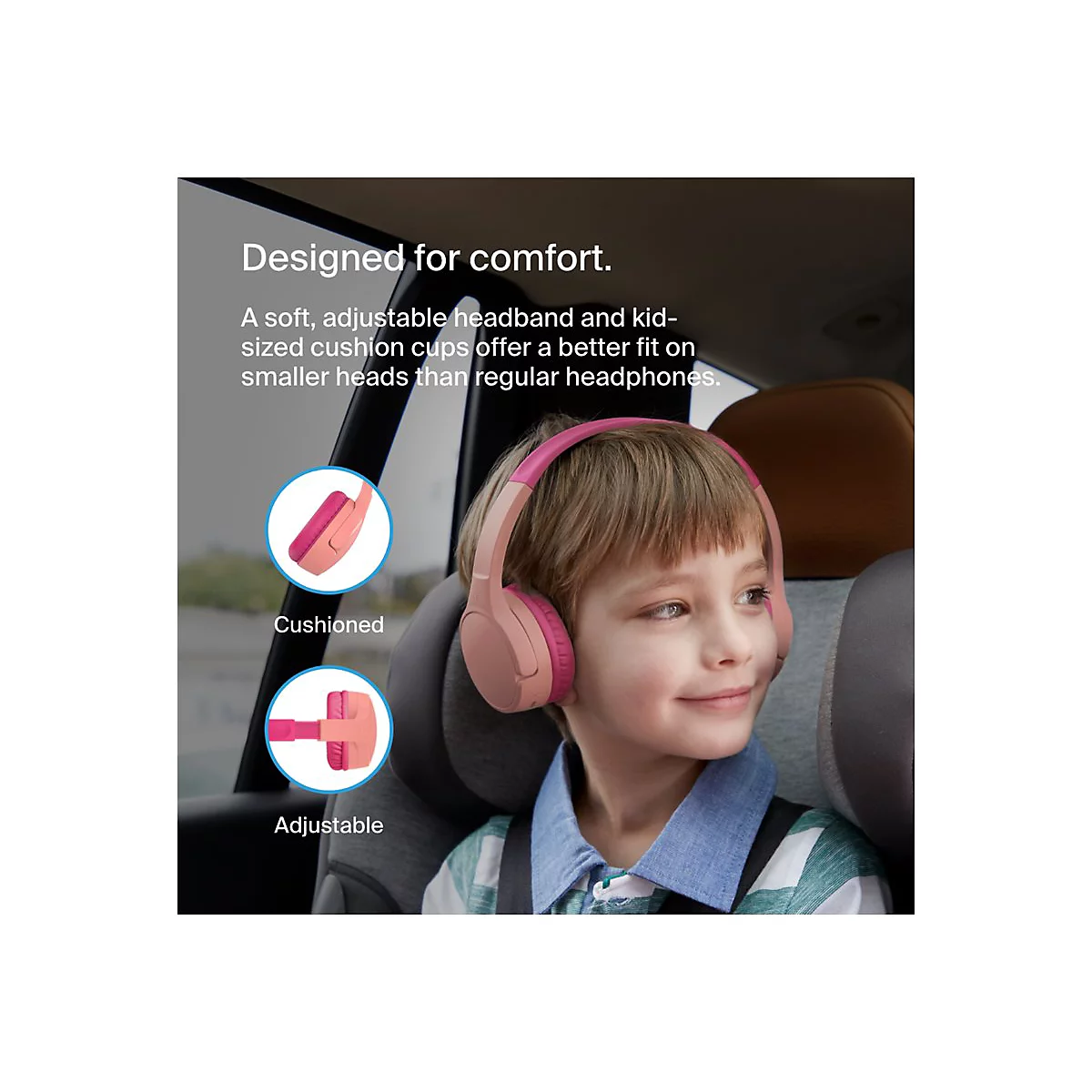 Belkin SoundForm Mini - Kopfhörer mit Mikrofon - On-Ear - Bluetooth - kabellos, kabelgebunden - 3,5 mm Stecker
