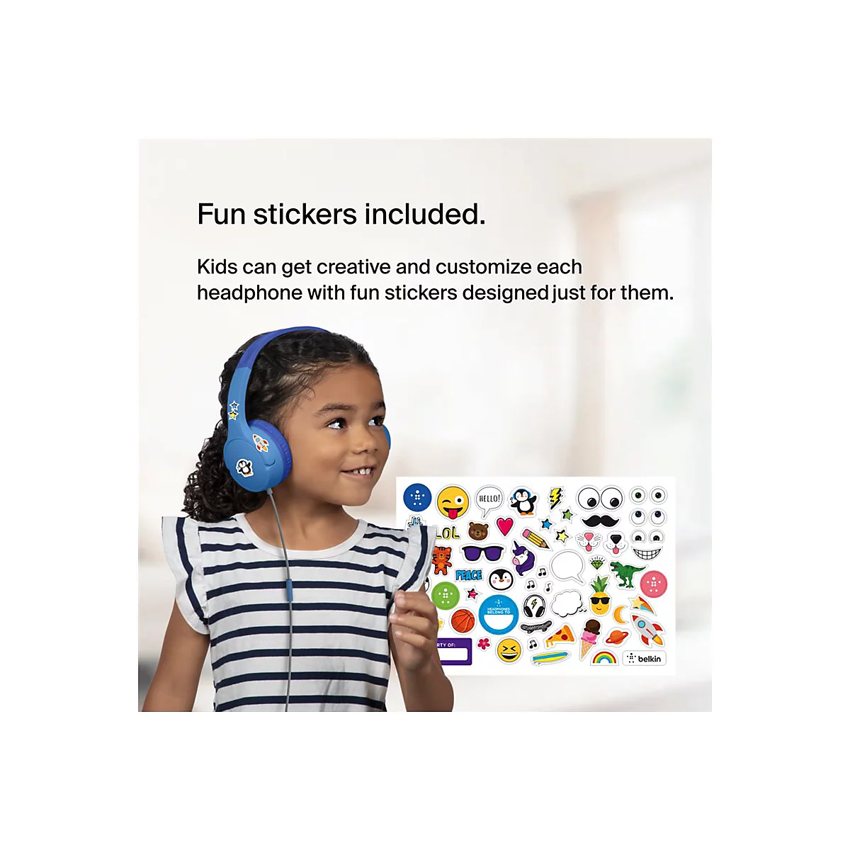Belkin SoundForm Mini - Kopfhörer mit Mikrofon - On-Ear - kabelgebunden - 3,5 mm Stecker - Blau