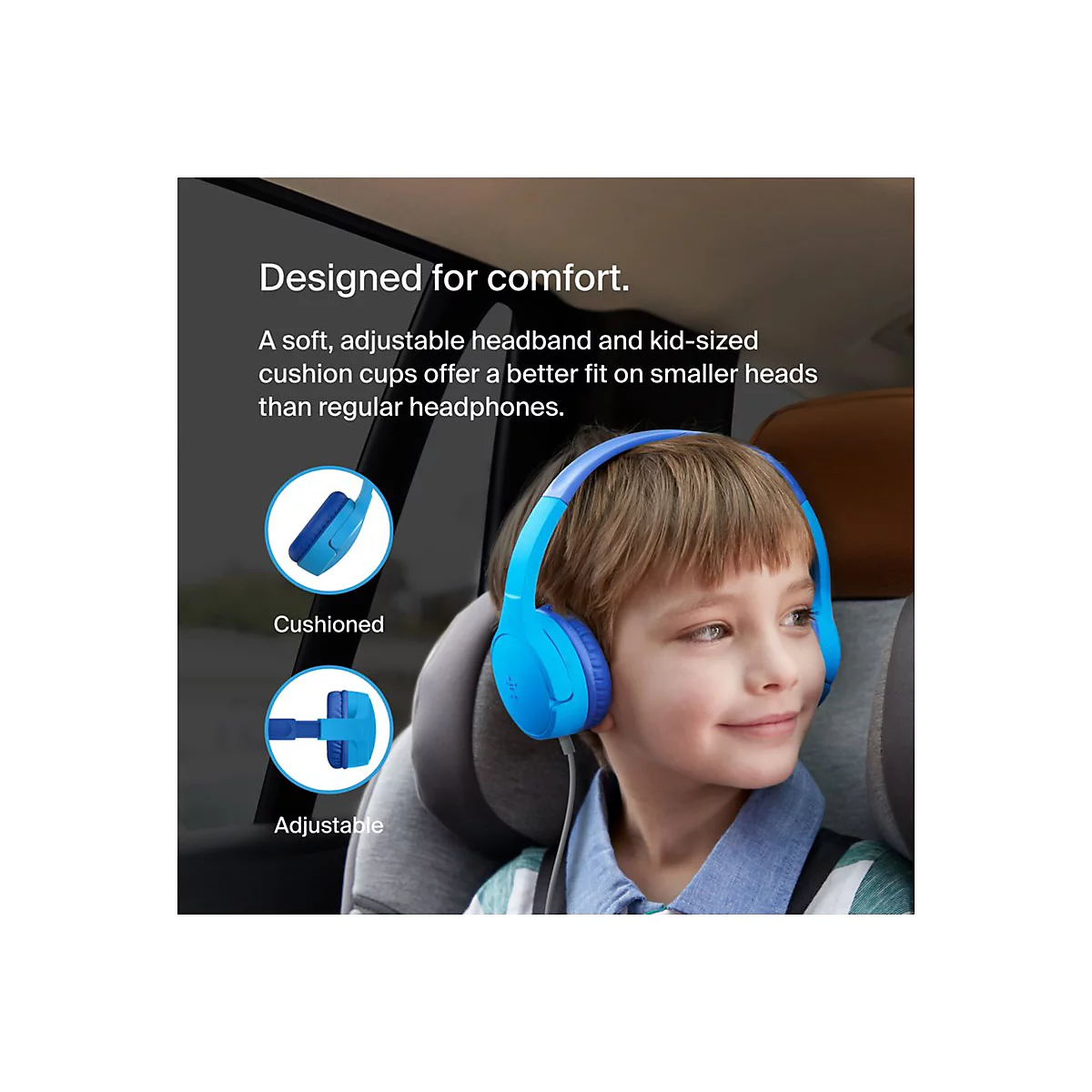 Belkin SoundForm Mini - Kopfhörer mit Mikrofon - On-Ear - kabelgebunden - 3,5 mm Stecker - Blau