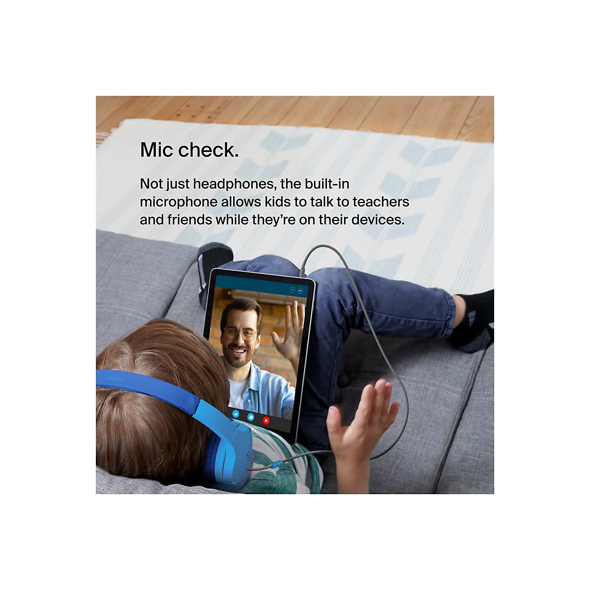 Belkin SoundForm Mini - Kopfhörer mit Mikrofon - On-Ear - kabelgebunden - 3,5 mm Stecker - Blau