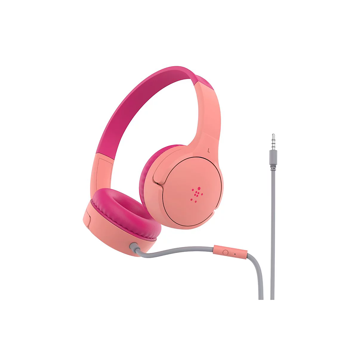 Belkin SoundForm Mini - Kopfhörer mit Mikrofon - On-Ear - kabelgebunden - 3,5 mm Stecker - pink