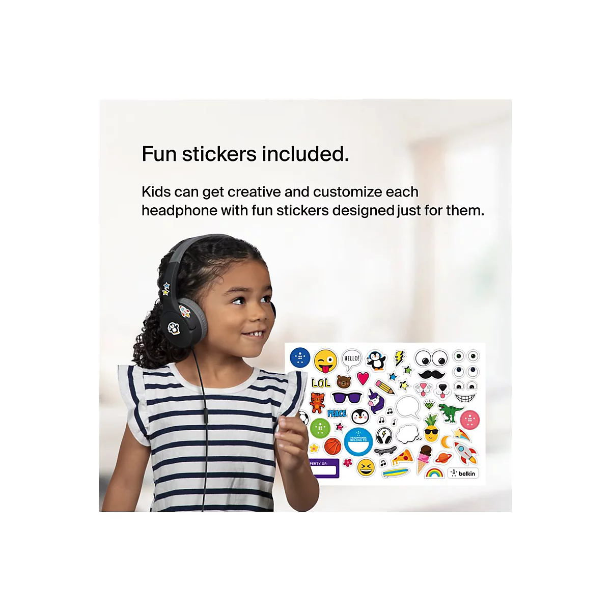 Belkin SoundForm Mini - Kopfhörer mit Mikrofon - On-Ear - kabelgebunden - 3,5 mm Stecker - Schwarz