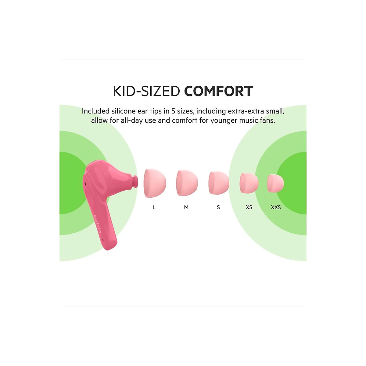 Belkin SoundForm Nano for Kids - True Wireless-Kopfhörer mit Mikrofon - im Ohr - Bluetooth - pink