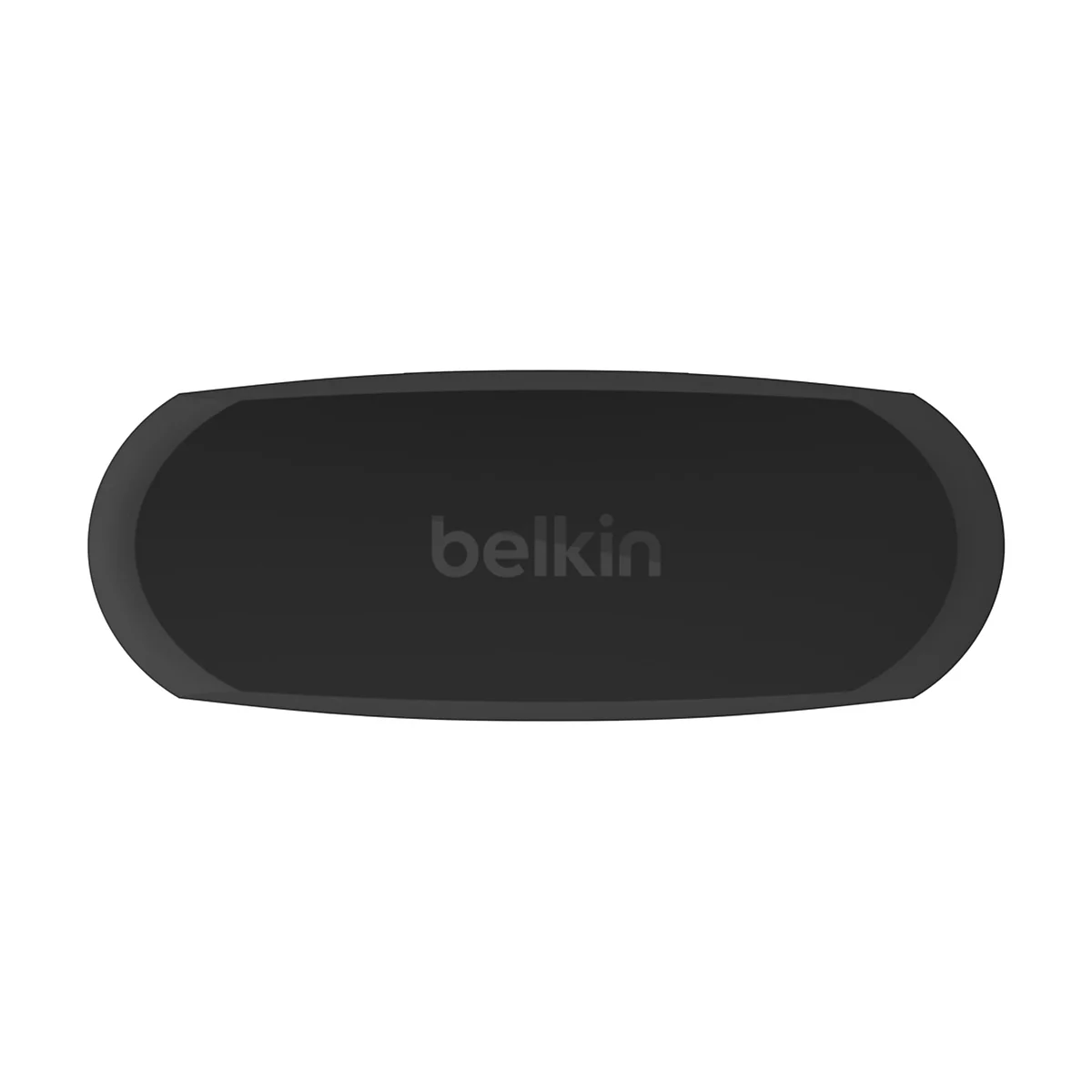 Produit oblong noir avec logo Belkin.
