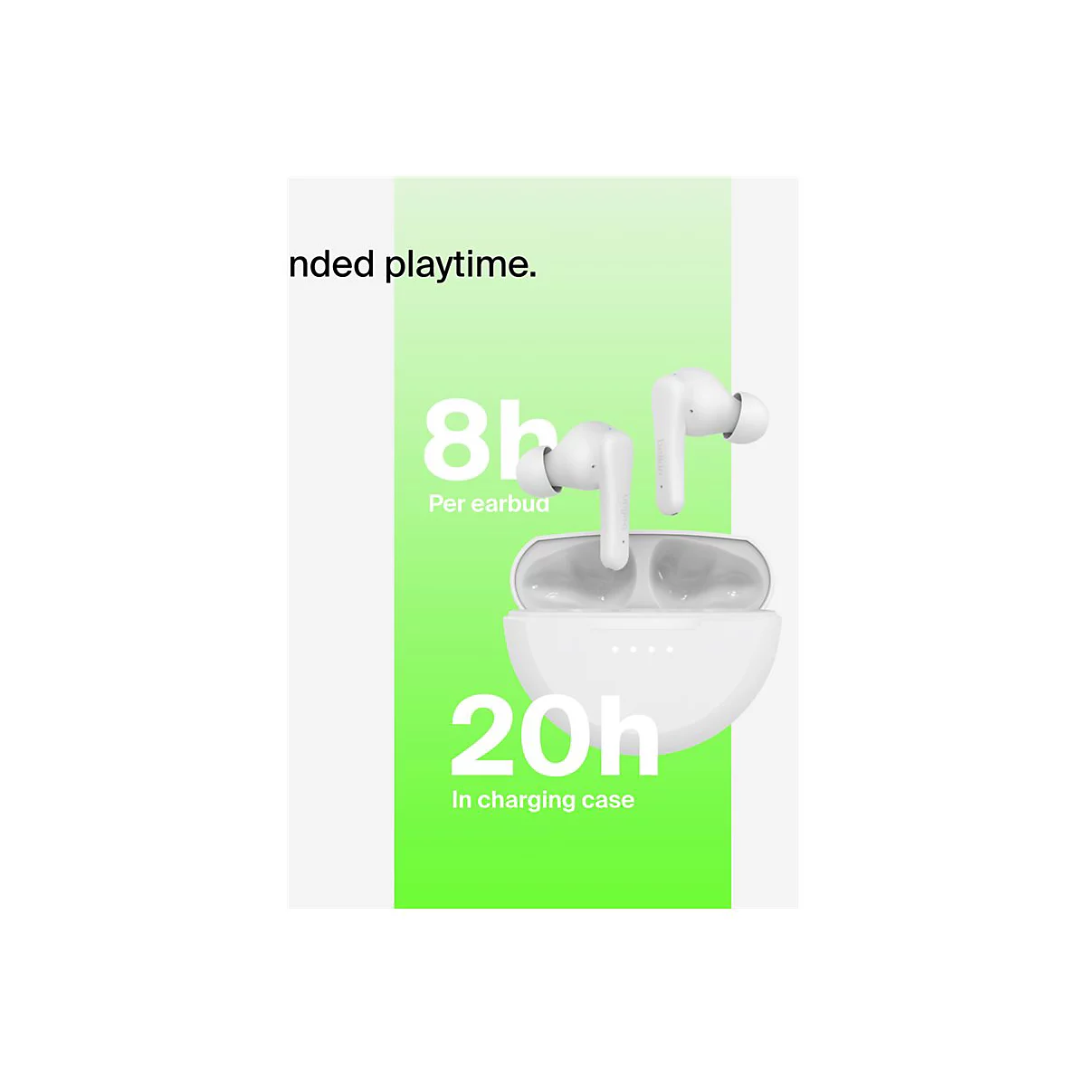 Belkin SoundForm Rhythm - True Wireless-Kopfhörer mit Mikrofon - im Ohr - Bluetooth - weiß