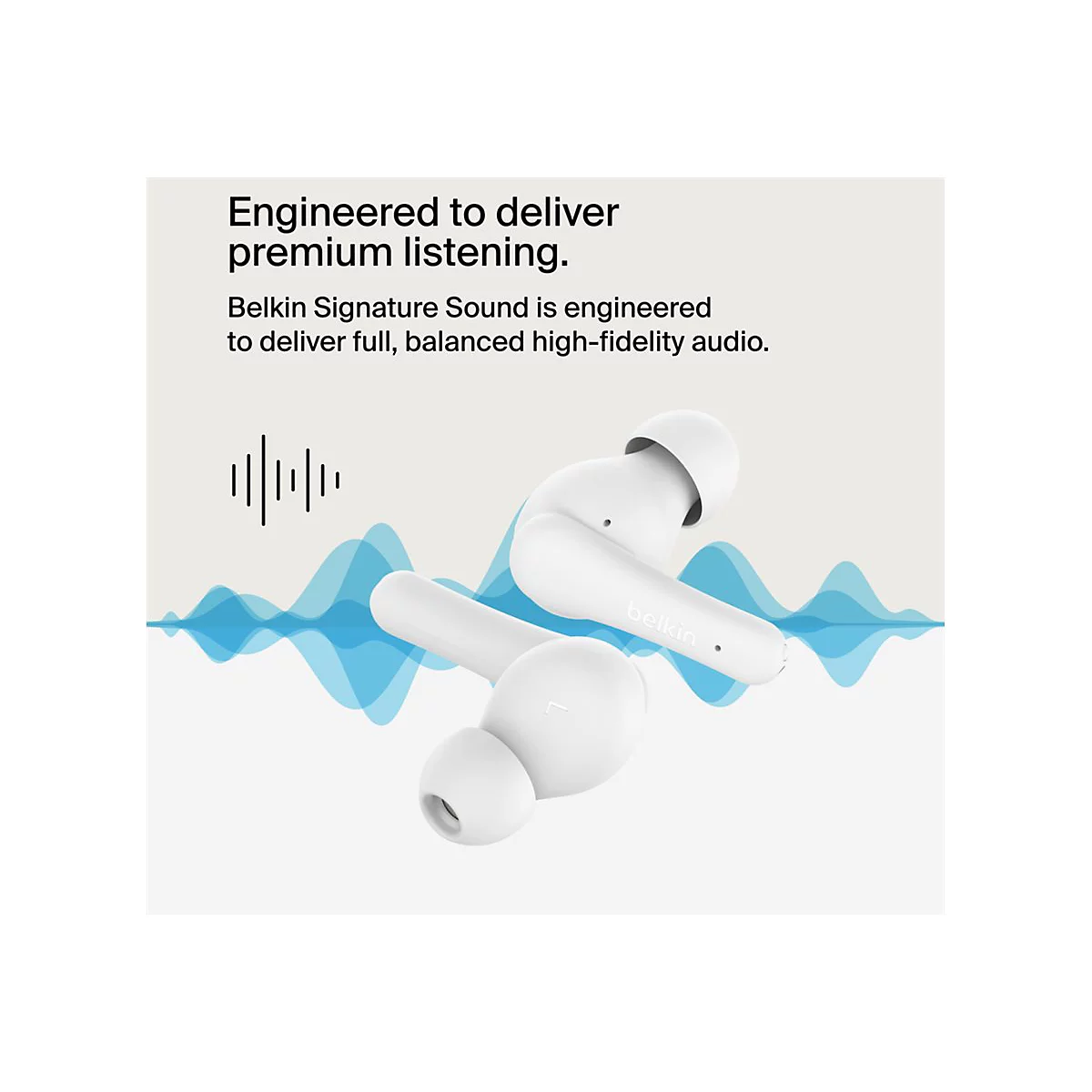 Belkin SoundForm Rhythm - True Wireless-Kopfhörer mit Mikrofon - im Ohr - Bluetooth - weiß