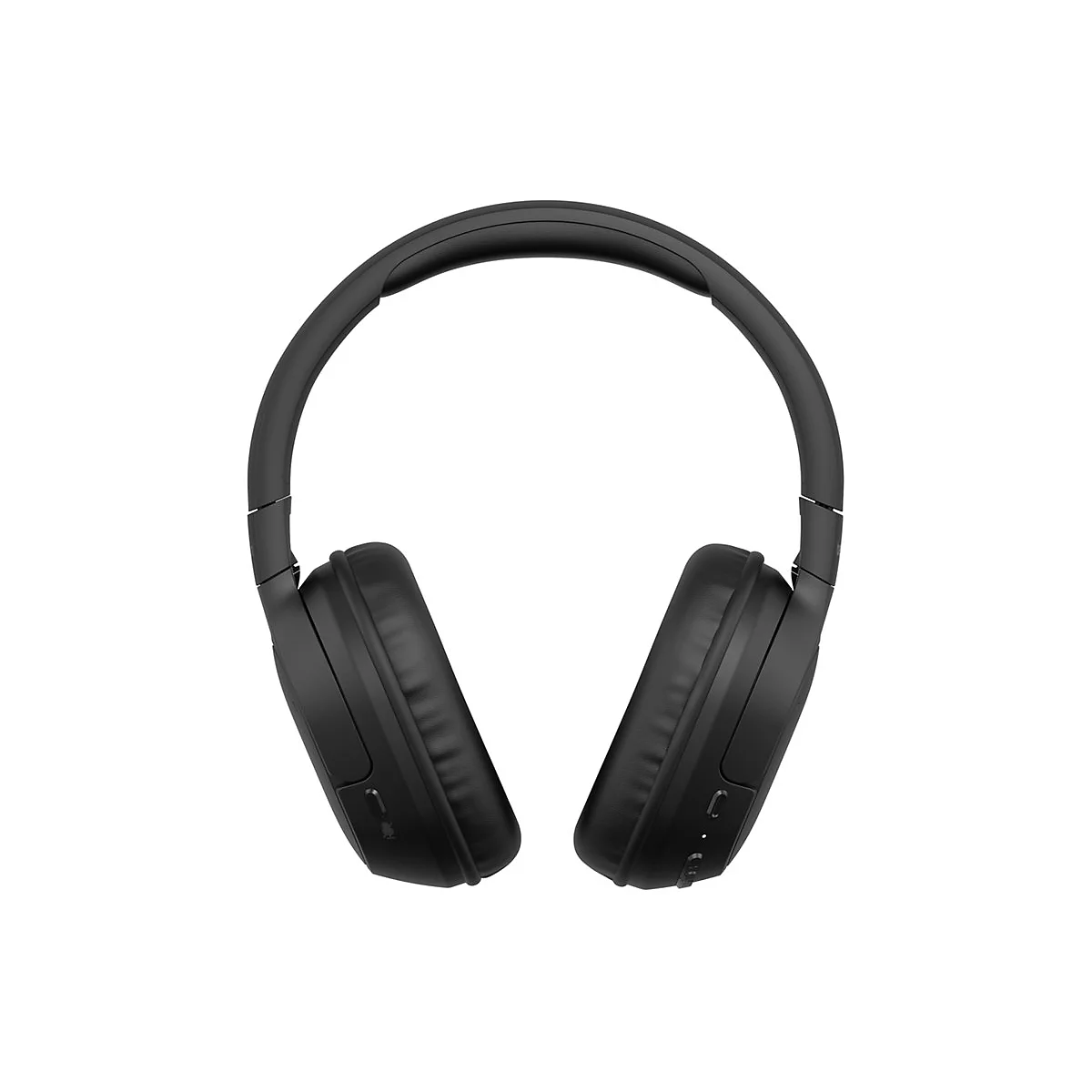 Casque circum-auriculaire noir sur fond blanc. Oreillettes, arceau et commandes visibles.