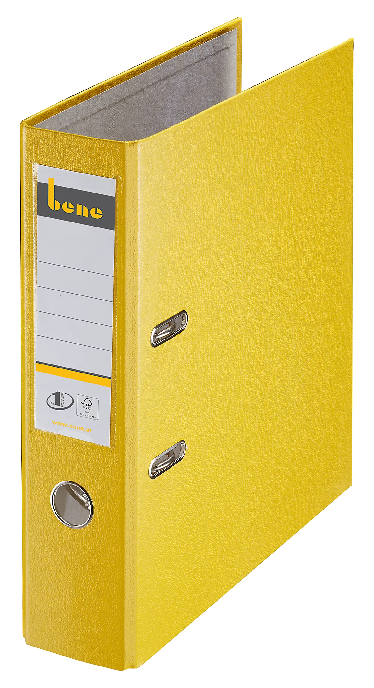 bene Kunststoff-Briefordner, gelb, 80 mm Rückenbr.