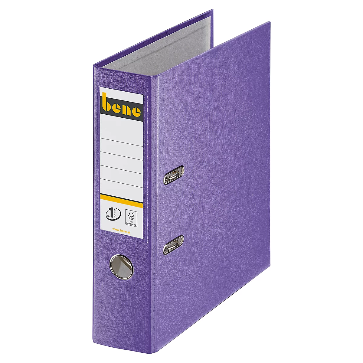 Purple binder with the label "bene".