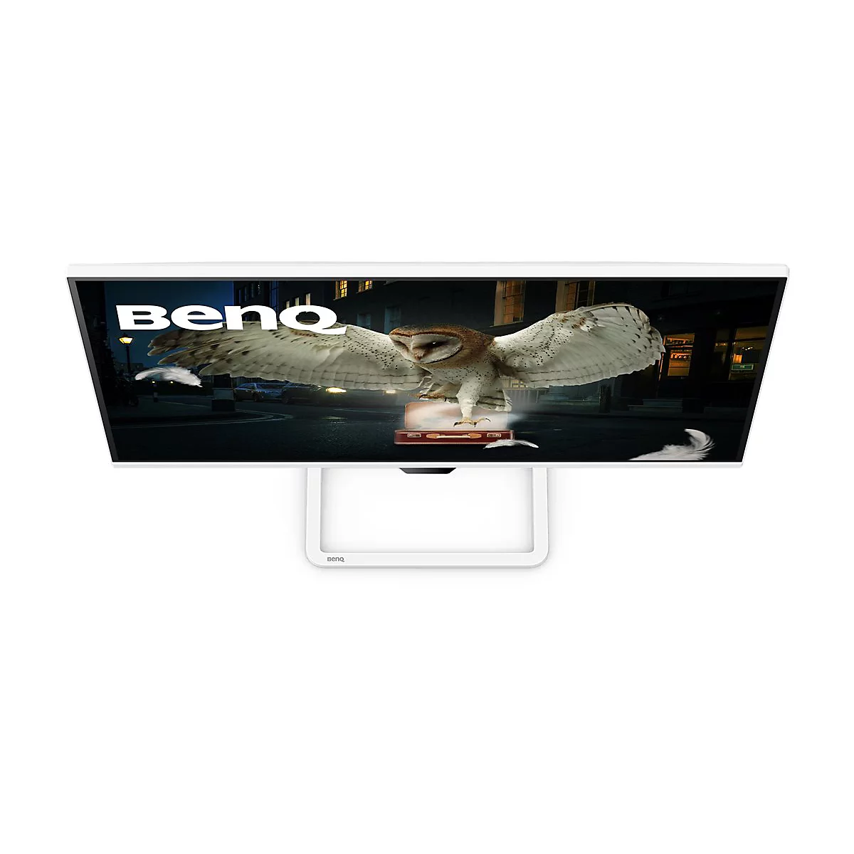 Monitor mit Eulen-Grafik, 'Beno'-Schriftzug.