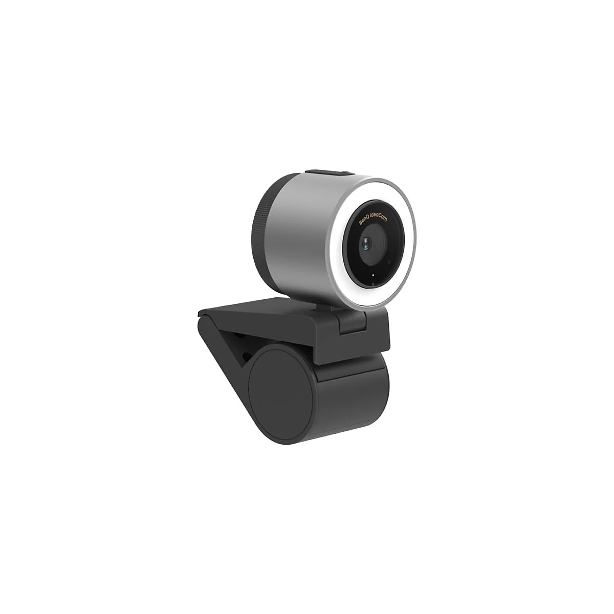 Webcam in Silber und Schwarz. Mit Lichtring und 'BenQ ideaCam'-Schriftzug.