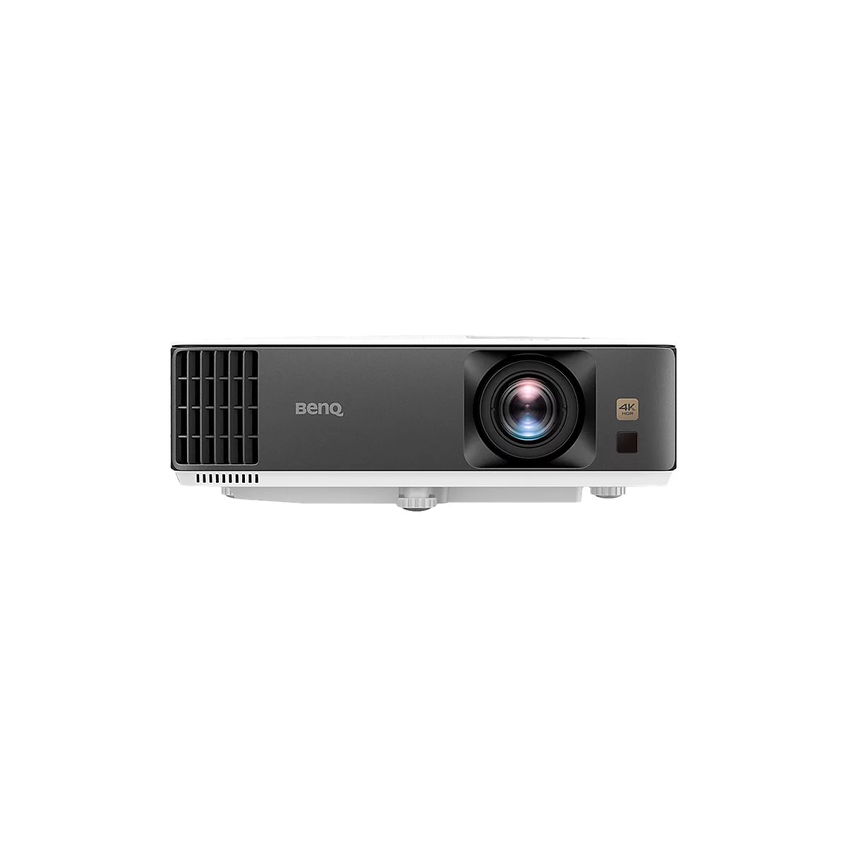 Schwarzer Projektor mit weiÃŸem GehÃ¤use. Aufschrift: BenQ. Rechts unten das 4K-Logo.