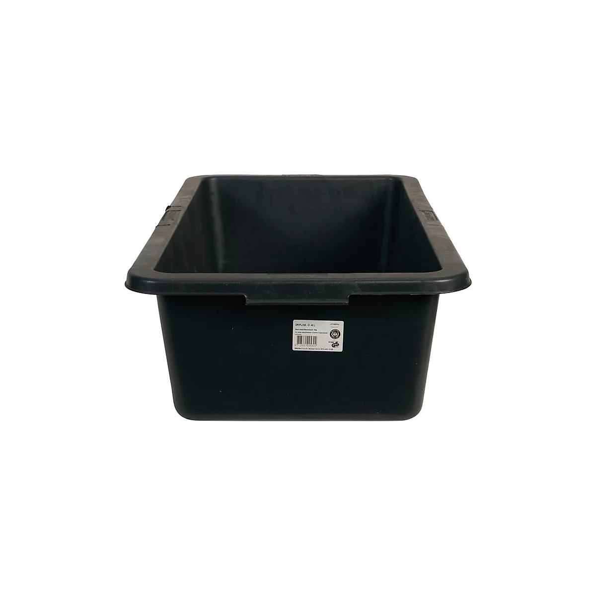 BERDAL Vielzweckwanne GRIPLINE-O, 40l, schwarz, Kunststoff, 4 Griffe, L-Skala