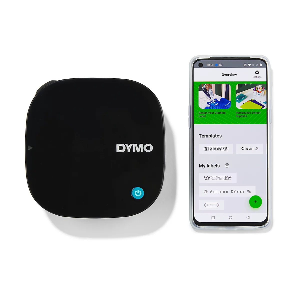 Beschriftungsgerät DYMO LetraTag® 200B, bis 12 mm Etikettenbreite, Thermodirektdruck, 160 dpi, Bluetooth® Wireless Tech, L 120 x B 120 x H 45 mm