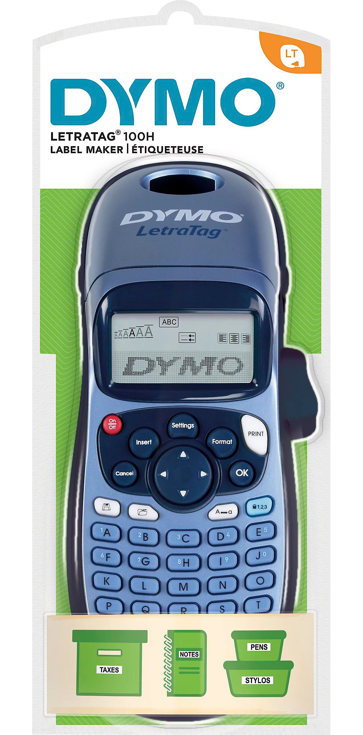 Beschriftungsgerät DYMO® LetraTag LT-100H, Schriftbreite 12 mm, ABC-Tastatur mit Sonderzeichen, großes Display, B 79 x T 215 x H 65 mm