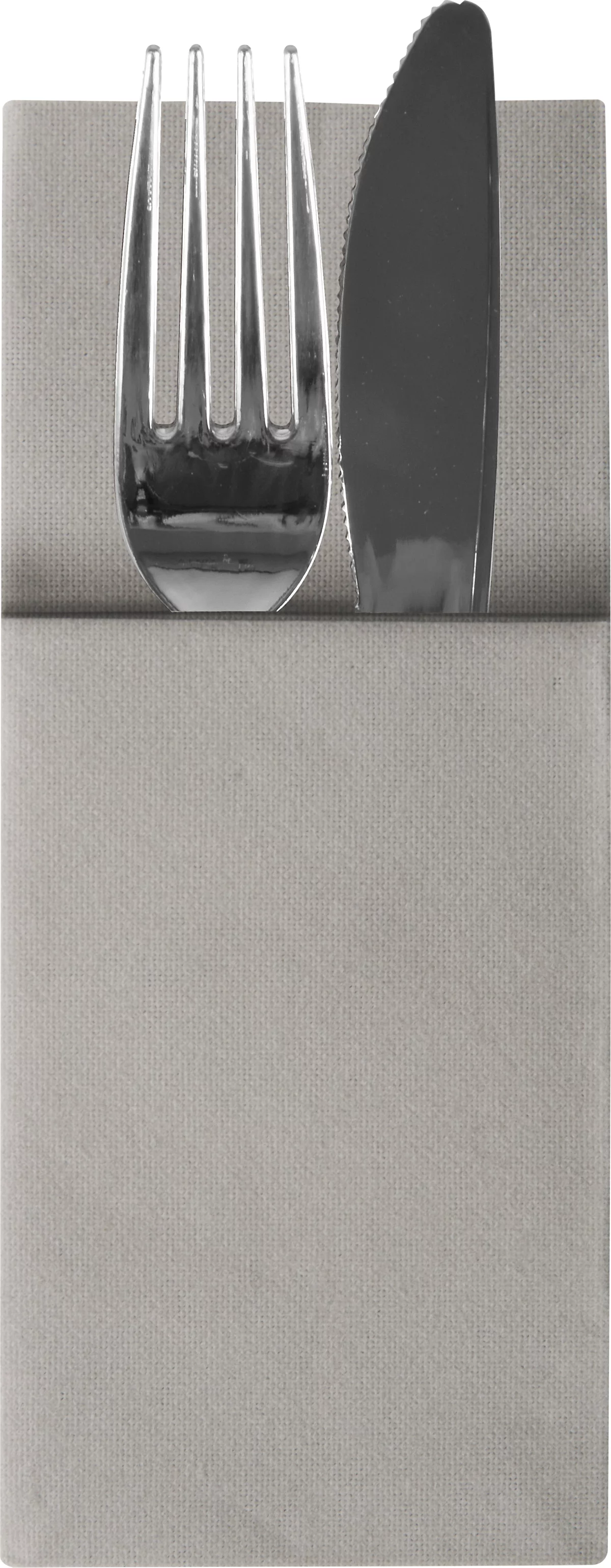 Bestecktaschen Papstar 'Airlaid', 4 x 100 Stk., B 100 x H 240 mm, 1/8 Falz, Airlaid, grau