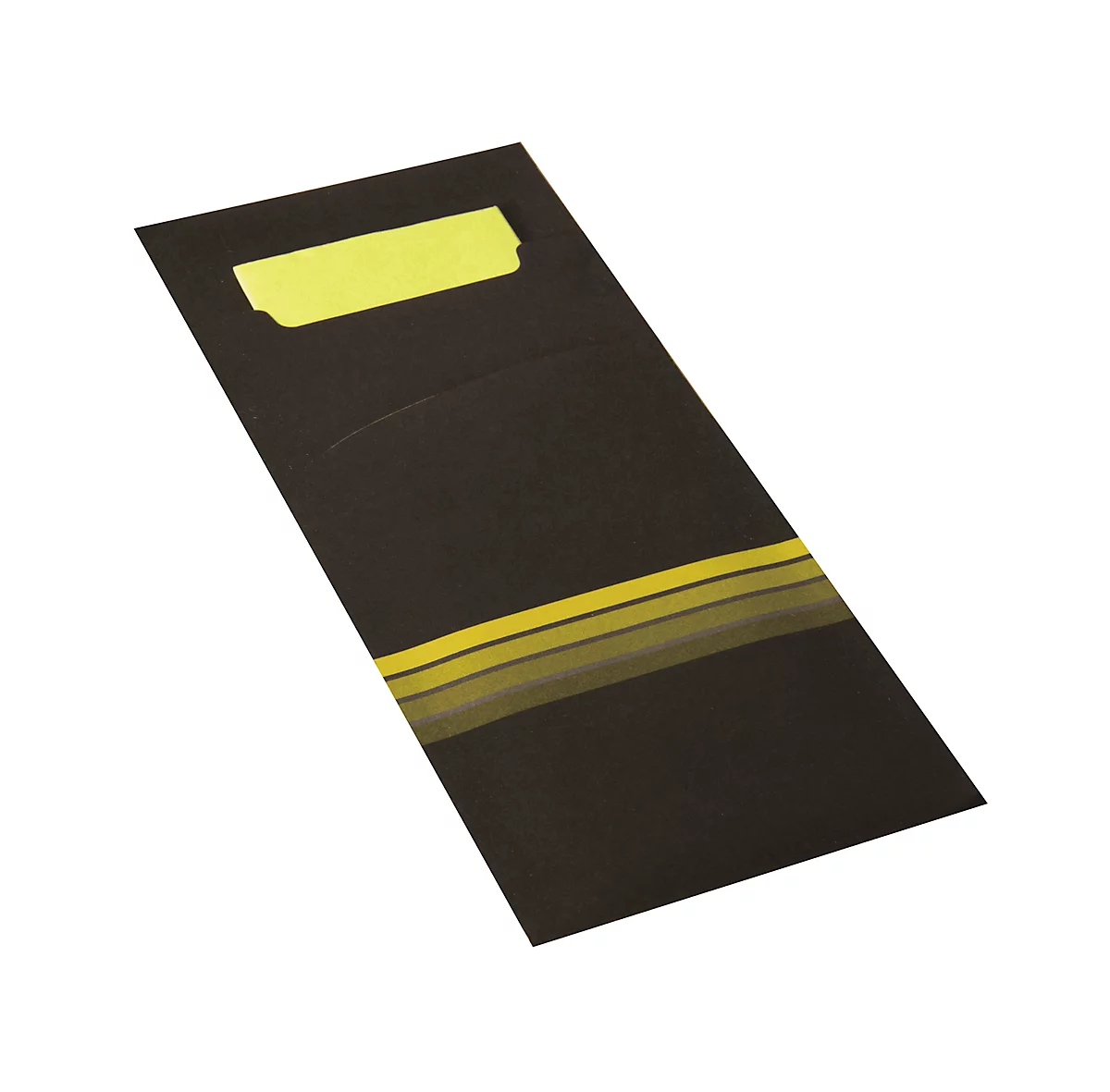 Bestecktaschen Papstar Stripes, inkl. weisser Serviette, 520 Stk., 200 x 85 mm, Papier, schwarz/limone