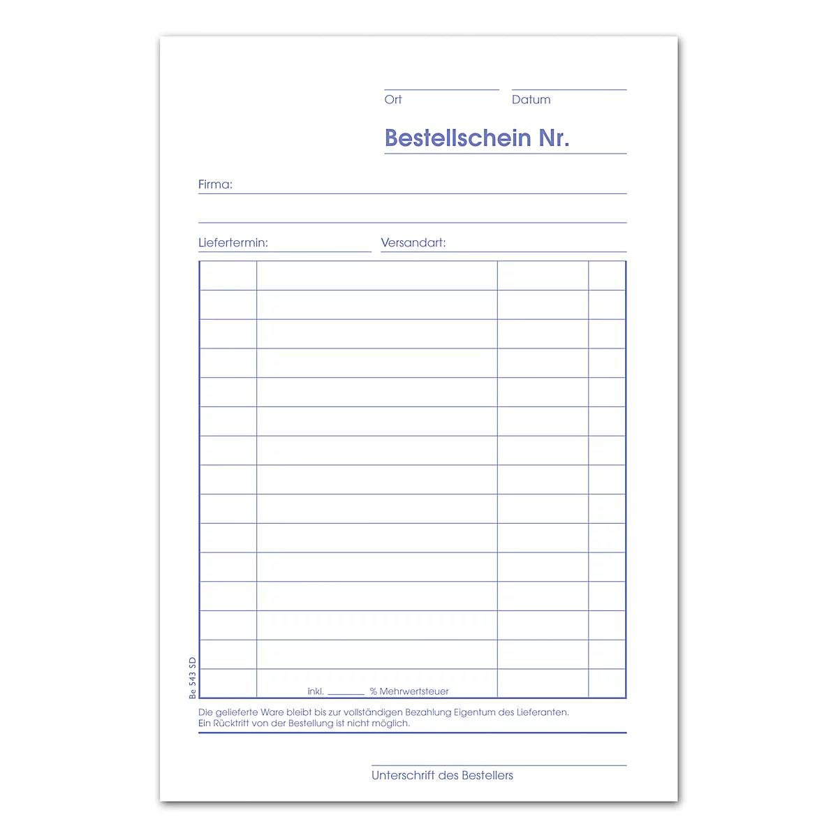 Bestellscheinbuch A5 3x40 Blatt hoch