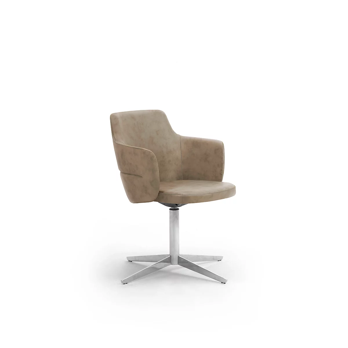 Besuchersessel OPERA, mit Armlehnen, B 720 x T 720 x H 800 mm, Kunstleder, terrabraun
