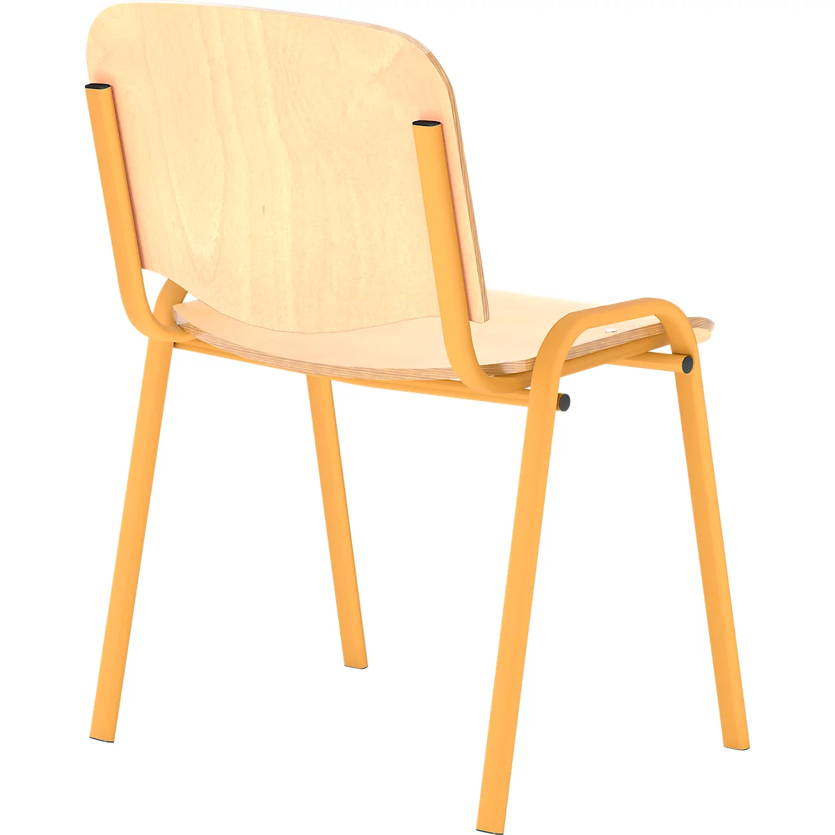 Besucherstuhl NowyStyl ISO WOOD, ohne Armlehnen, stapelbar bis 10 Stück, B 460 x T 400 x H 450 mm, Buche/gelb