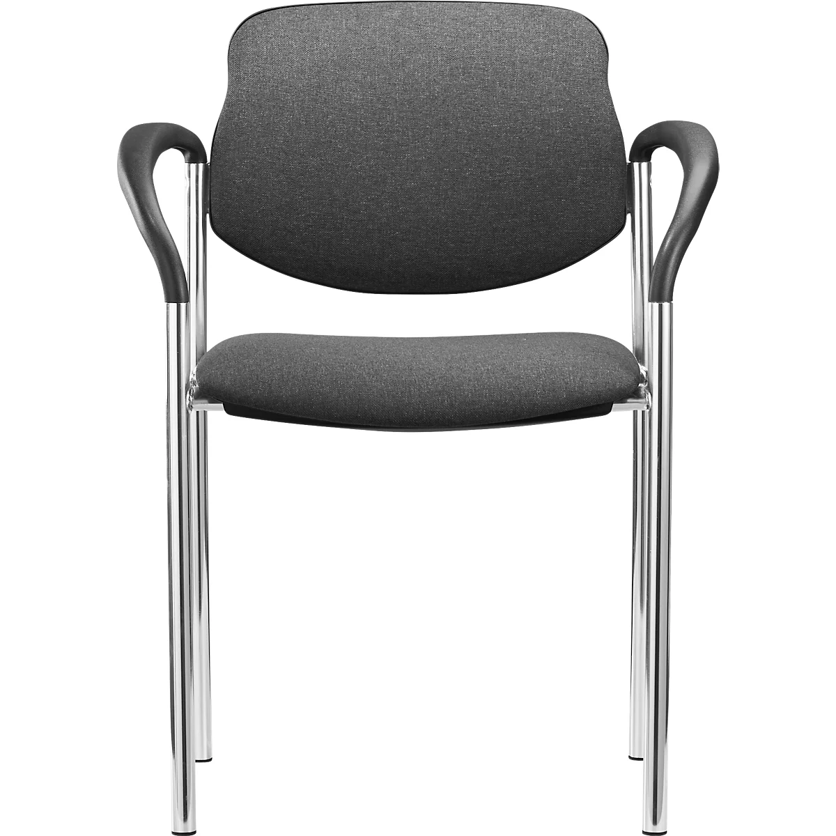Besucherstuhl Styl, anthrazit, verchromt, stapelbar bis zu 6 Stück