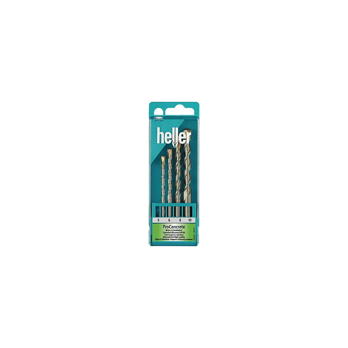 Boorset in blisterverpakking. Heller ProConcrete, maten: 5, 6, 8, 10 mm.